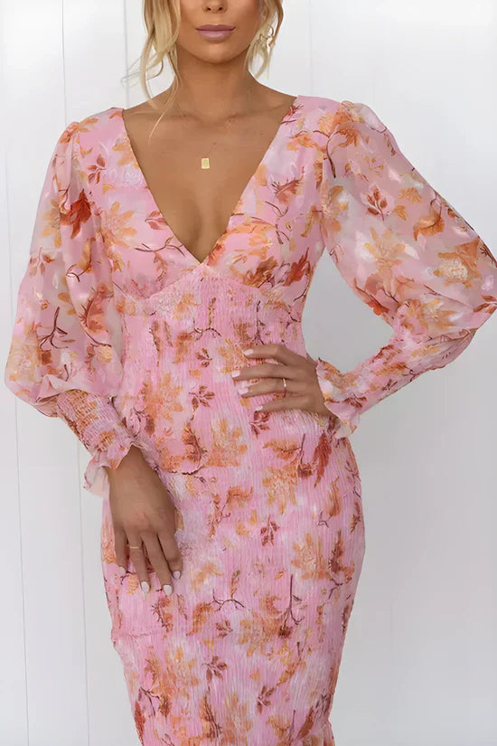 Miley - Midi Jurk Met Bloemenprint
