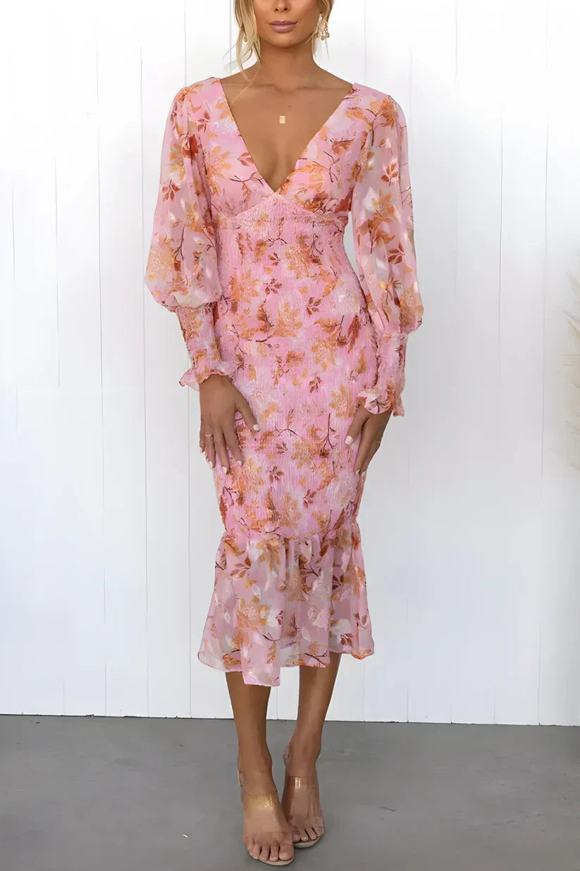 Miley - Midi Jurk Met Bloemenprint