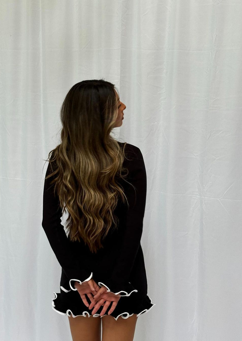 Nyaira - Abito Mini in Maglia con Maniche Lunghe