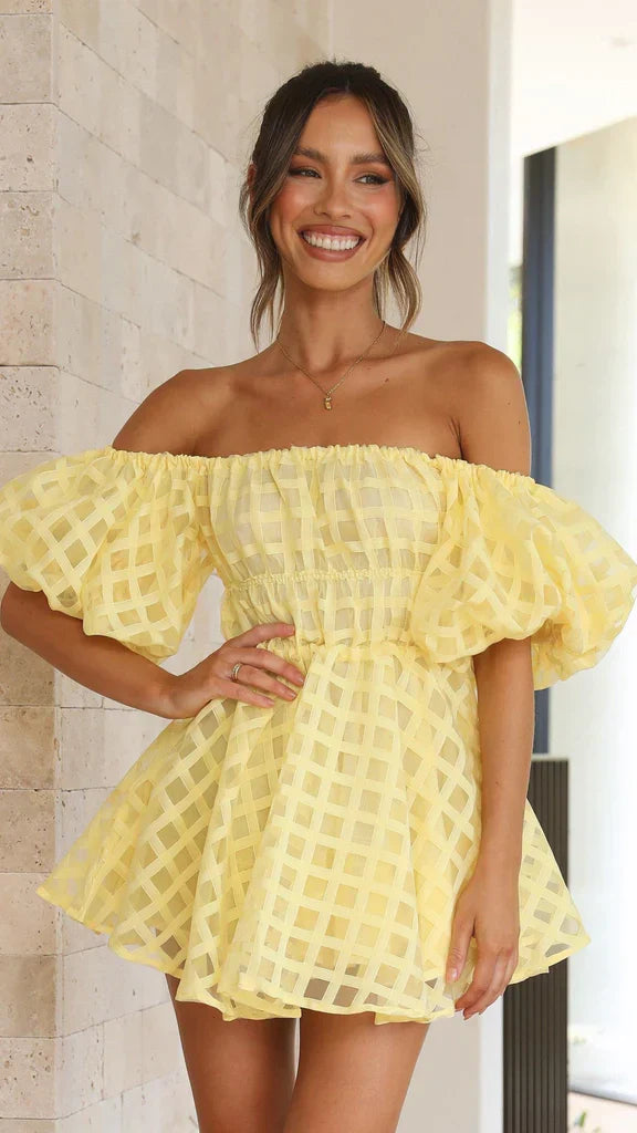 Evie - Puff Sleeve Mini Jurk